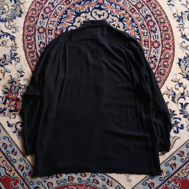 vintage coin button l/s black mode shirt