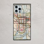 受注生産 iPhoneケース グレー街区の細密都市地図｜マップアート UMAP052A