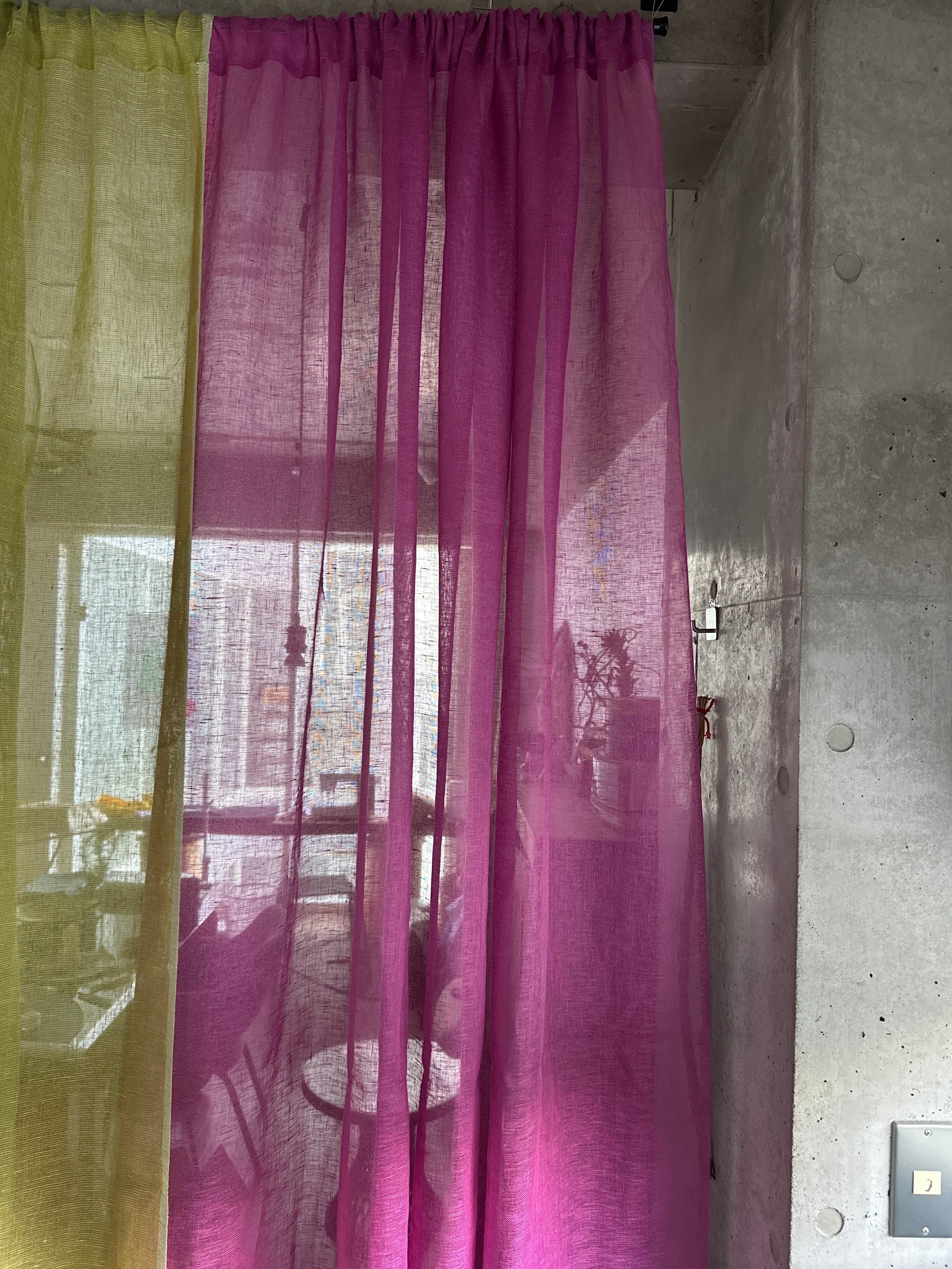 リトアニアリネンシースルーカーテン / rose pink