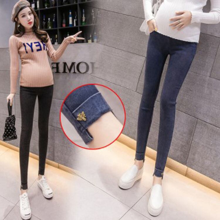 【新作】【送料無料】 2020年春スタイルマタニティ服スキニーフライドフラワーイミテーションジーンズスタイルママ腹部サポートマタニティ スプリング 春物 フラワーデザイン AL expec391051899248