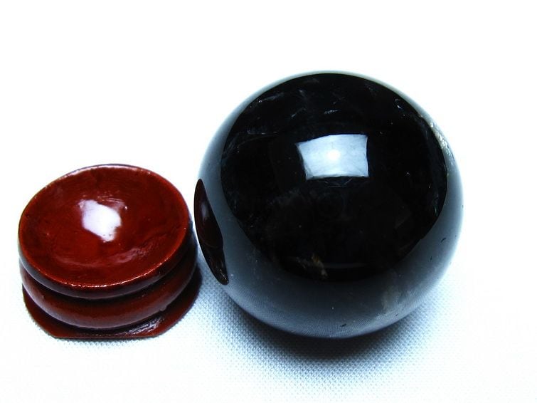 黒水晶 モリオン 丸玉 35mm スフィア 置物 原石 141-7405 | 天然石