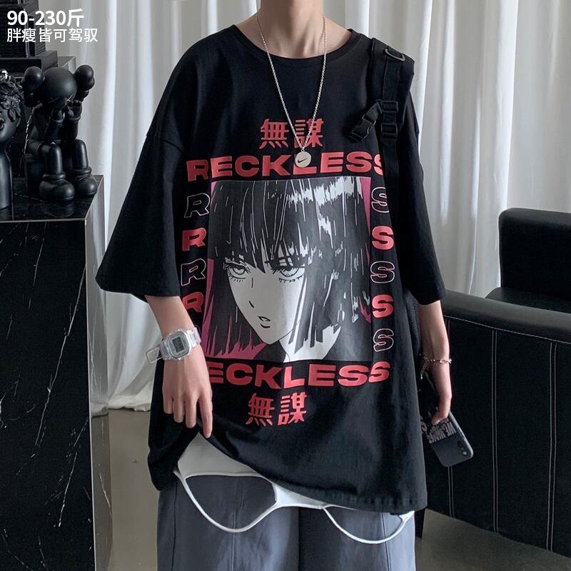 プリントTシャツ シャツ ルーズサマー 大きめサイズ 夏物 ヒップホッププラスサイズ96832888450