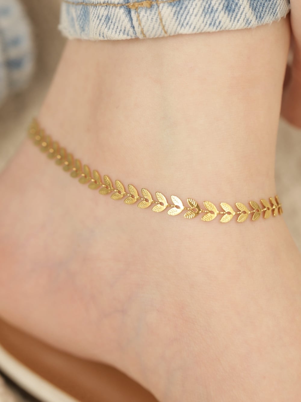 316L maile chain anklet #a26