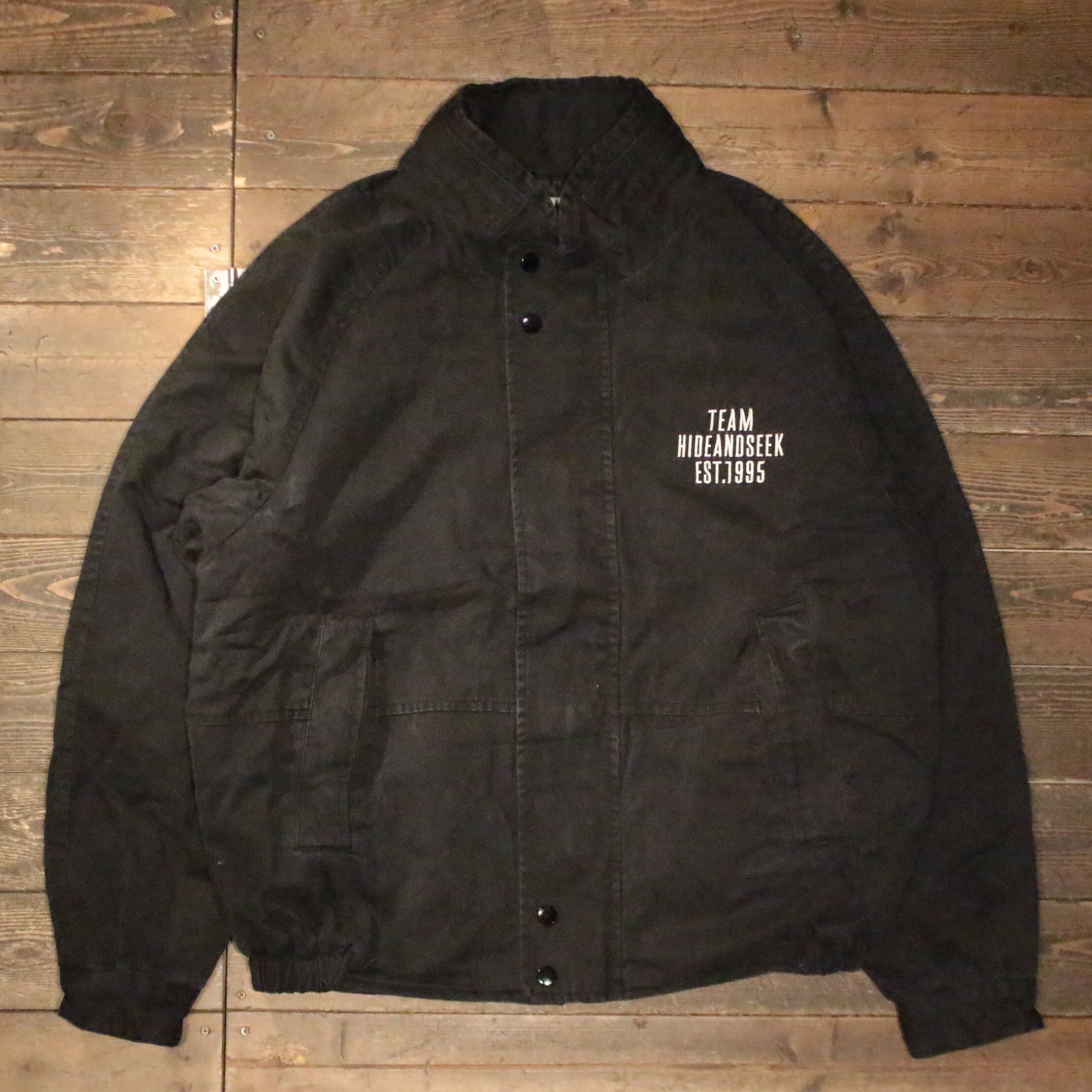 HIDE AND SEEK】Stadium Jacket (25aw) -BLACK (ハイドアンドシーク