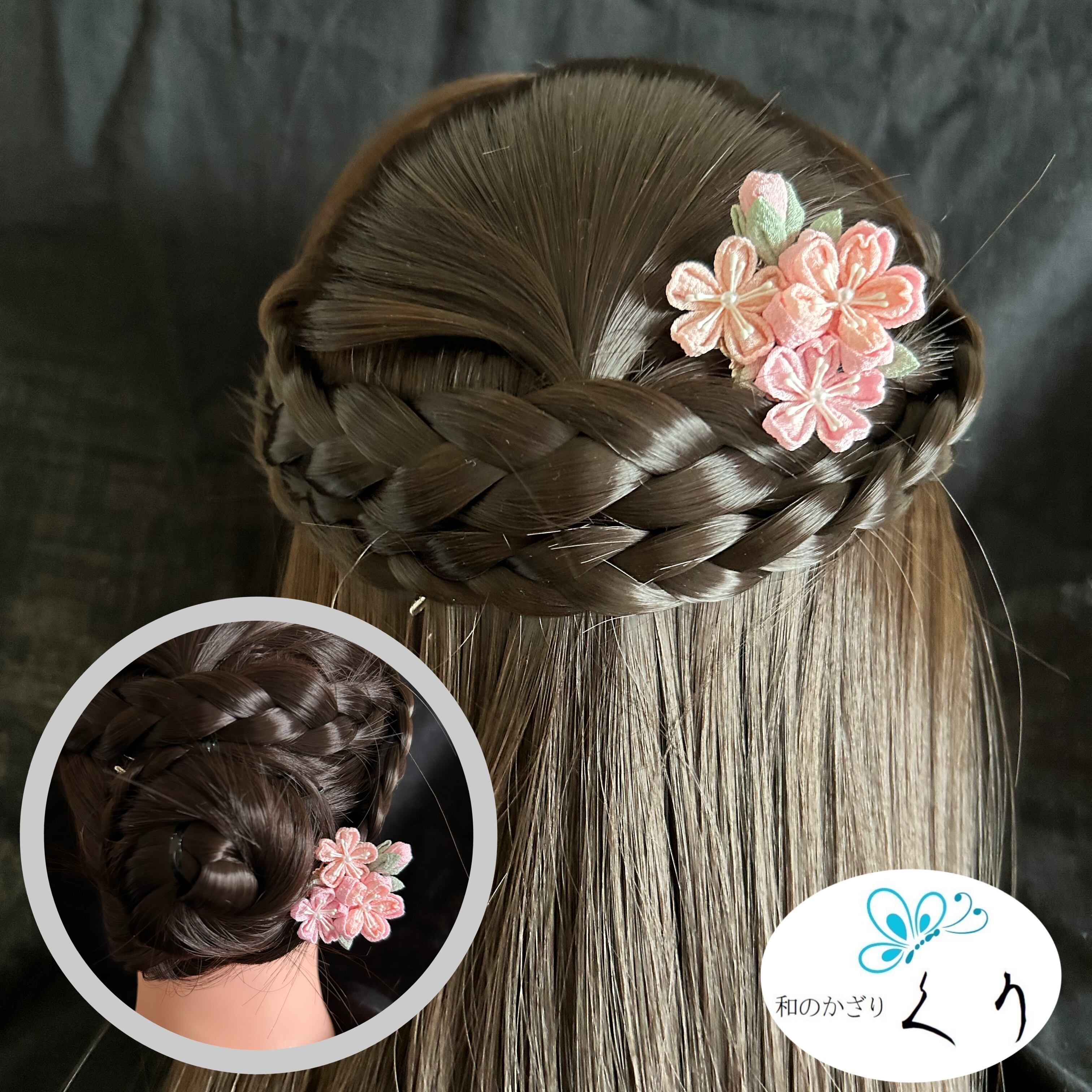 ブライス　ドールSize簪　桜　髪飾り　つまみ細工　アウトフィット ブライスドールSize簪桜髪飾りつまみ細工アウトフィット ブライス