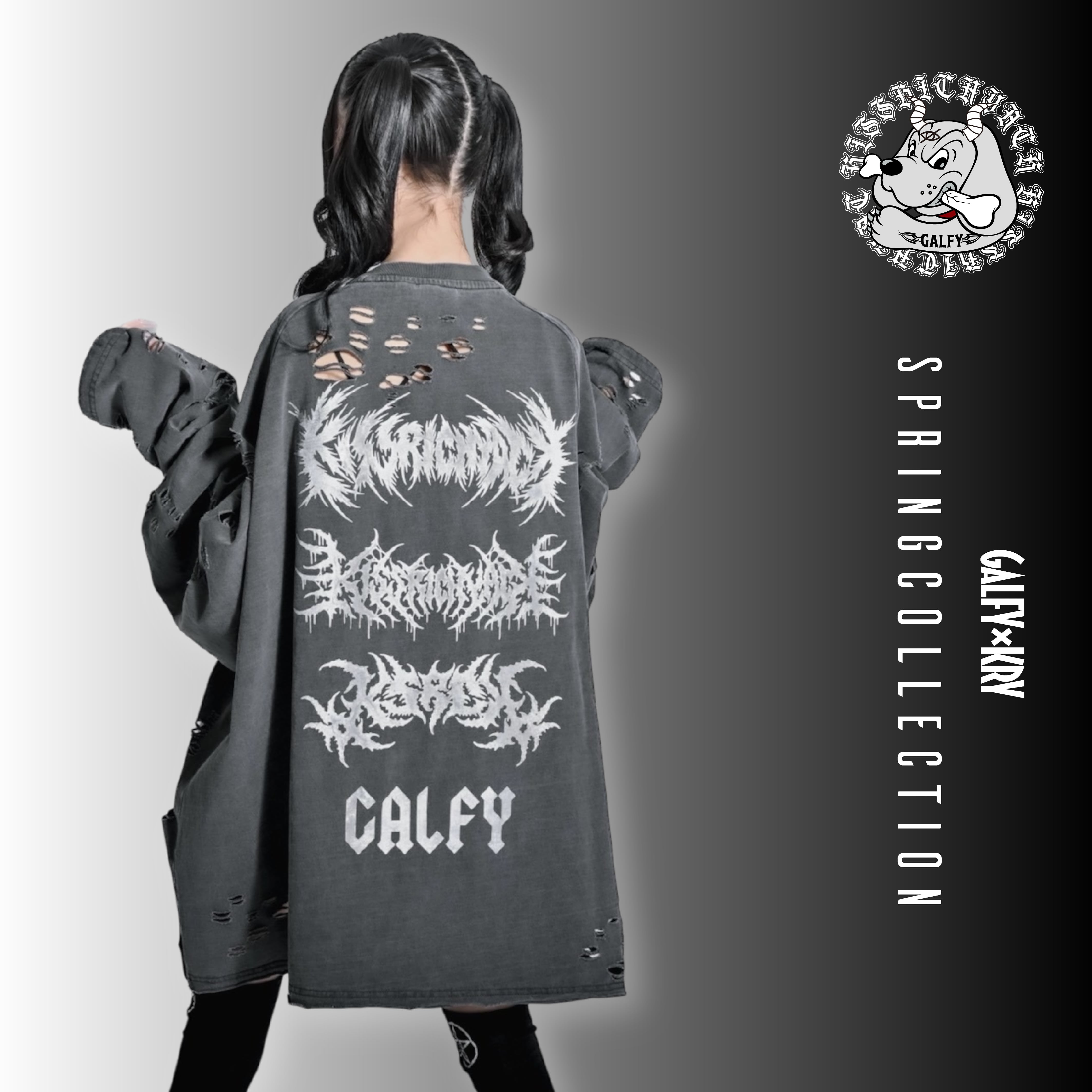 ガルフィー×ケリークロージング 大萌袖ブリーチぼろぼろT 予約】「大萌袖ブリーチぼろぼろT」 | KRY clothing