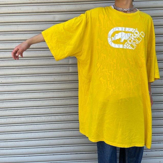 『送料無料』ecko エコー　グラフィックロゴデザインTシャツ　ビッグサイズ　イエロー