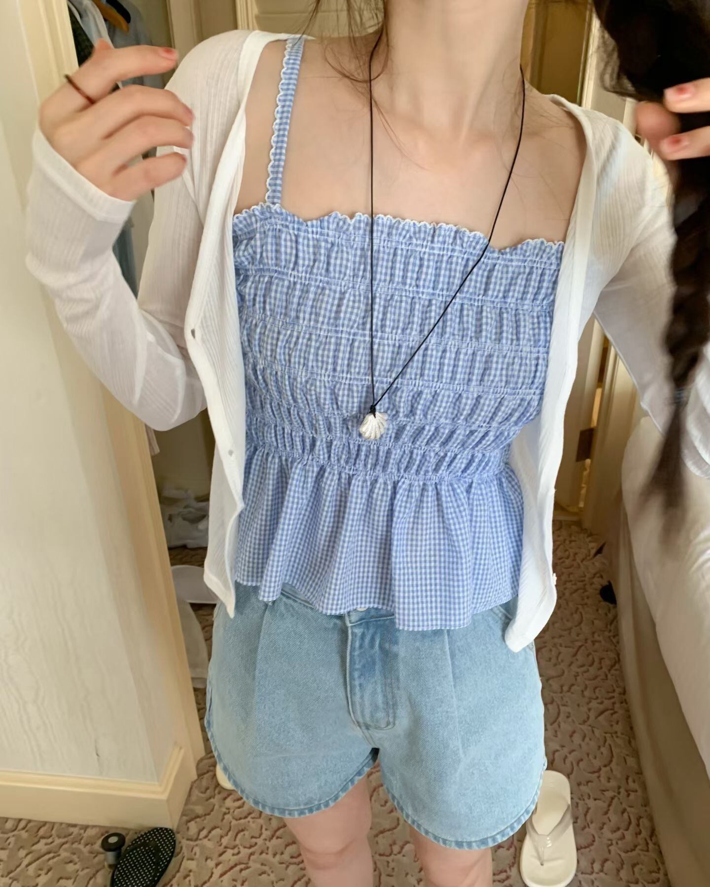 (予約)ezediary / Popo Check Smock Sleeveless / 2color