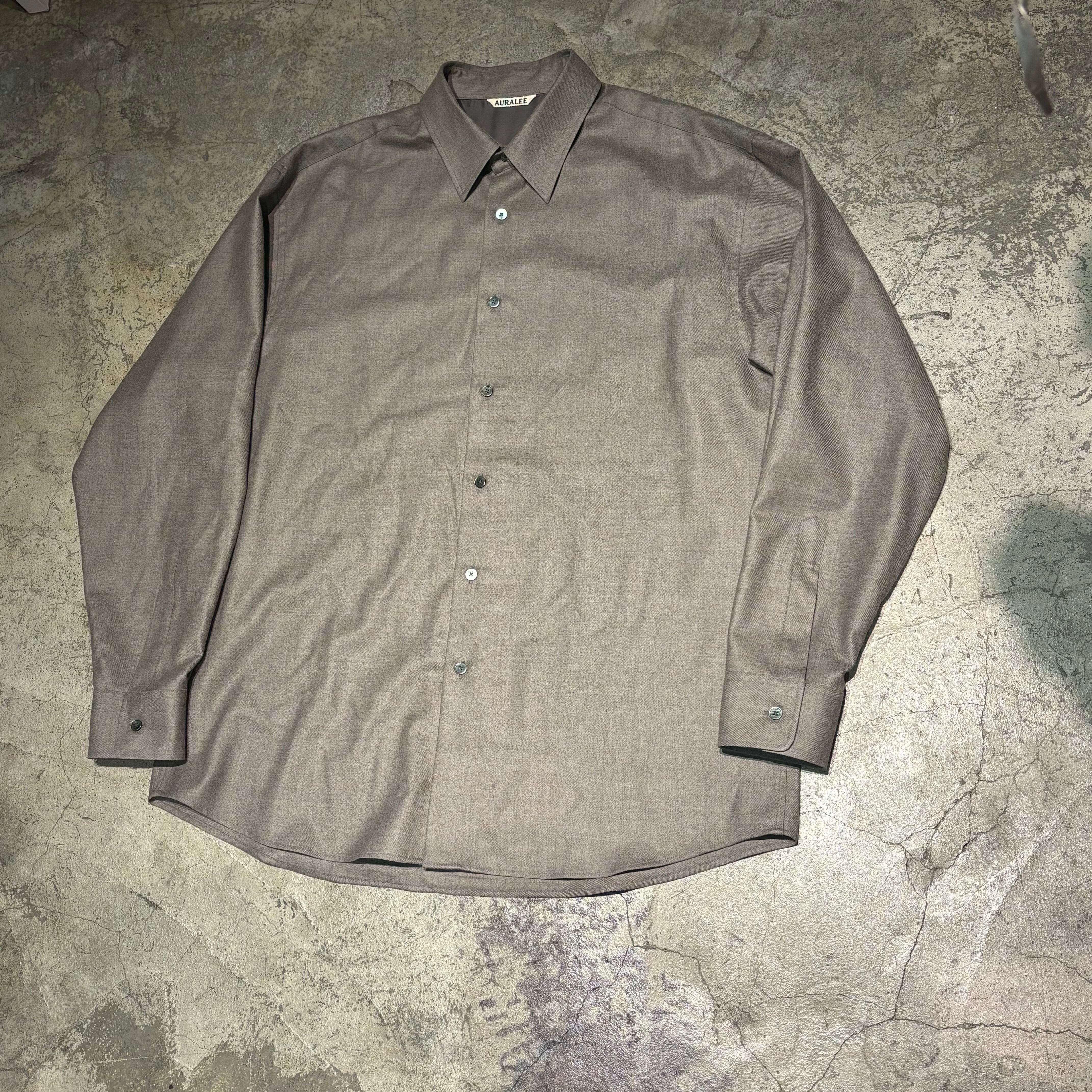 AURALEE オーラリー SUPER LIGHT WOOL SHIRT ウール シャツ SIZE5 