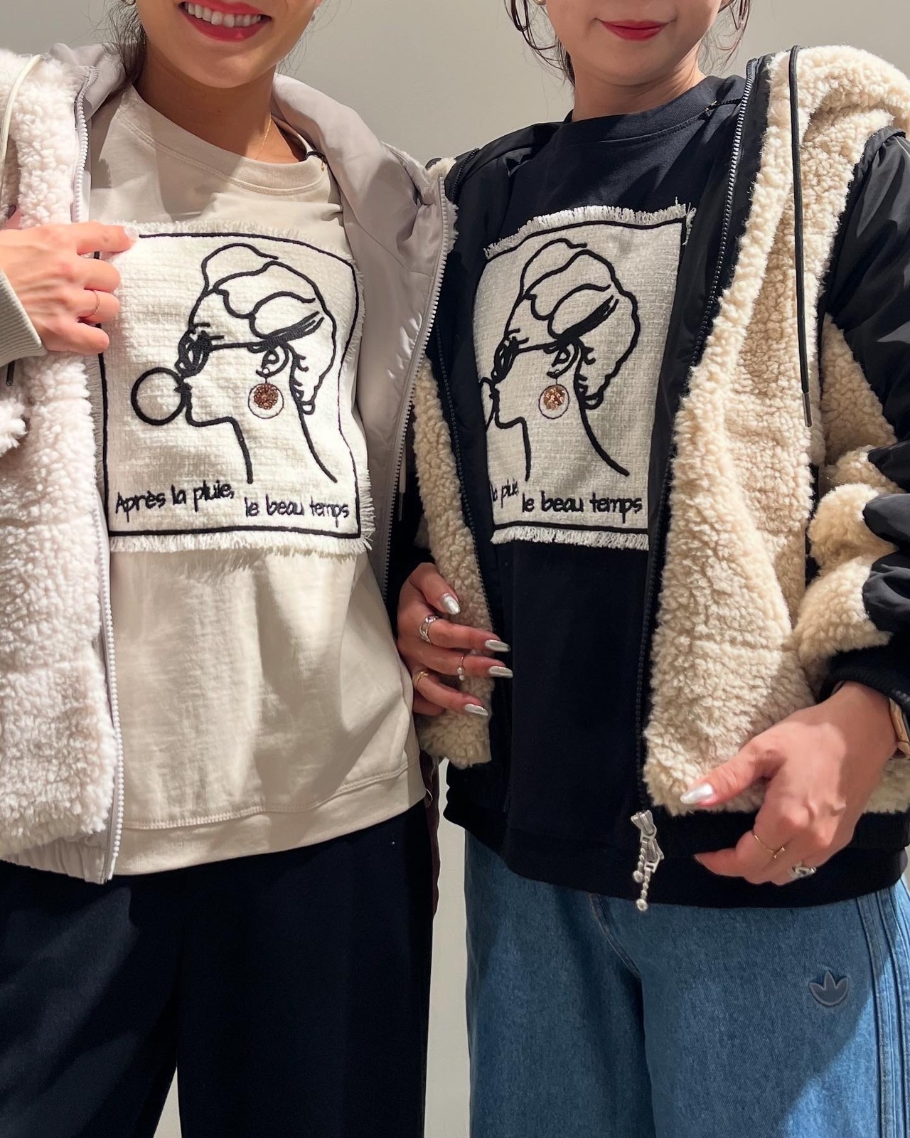 マリードール Maried'or 刺繍貼り付け脇タックドルマン袖クルー