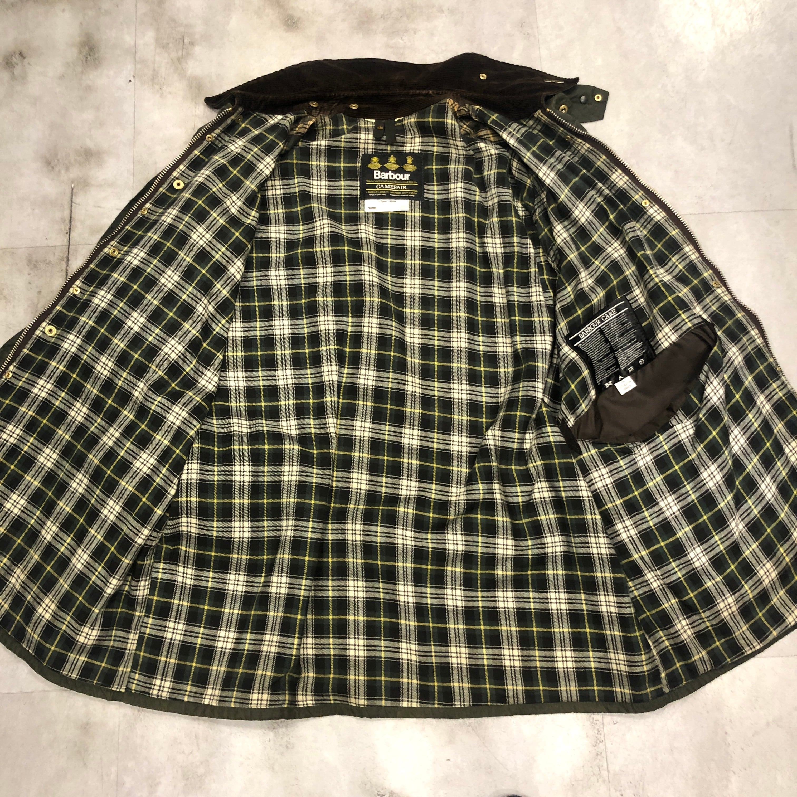 BARBOUR GAMEFAIR WITH ADD BELT 1980's size : 46 | safarionline