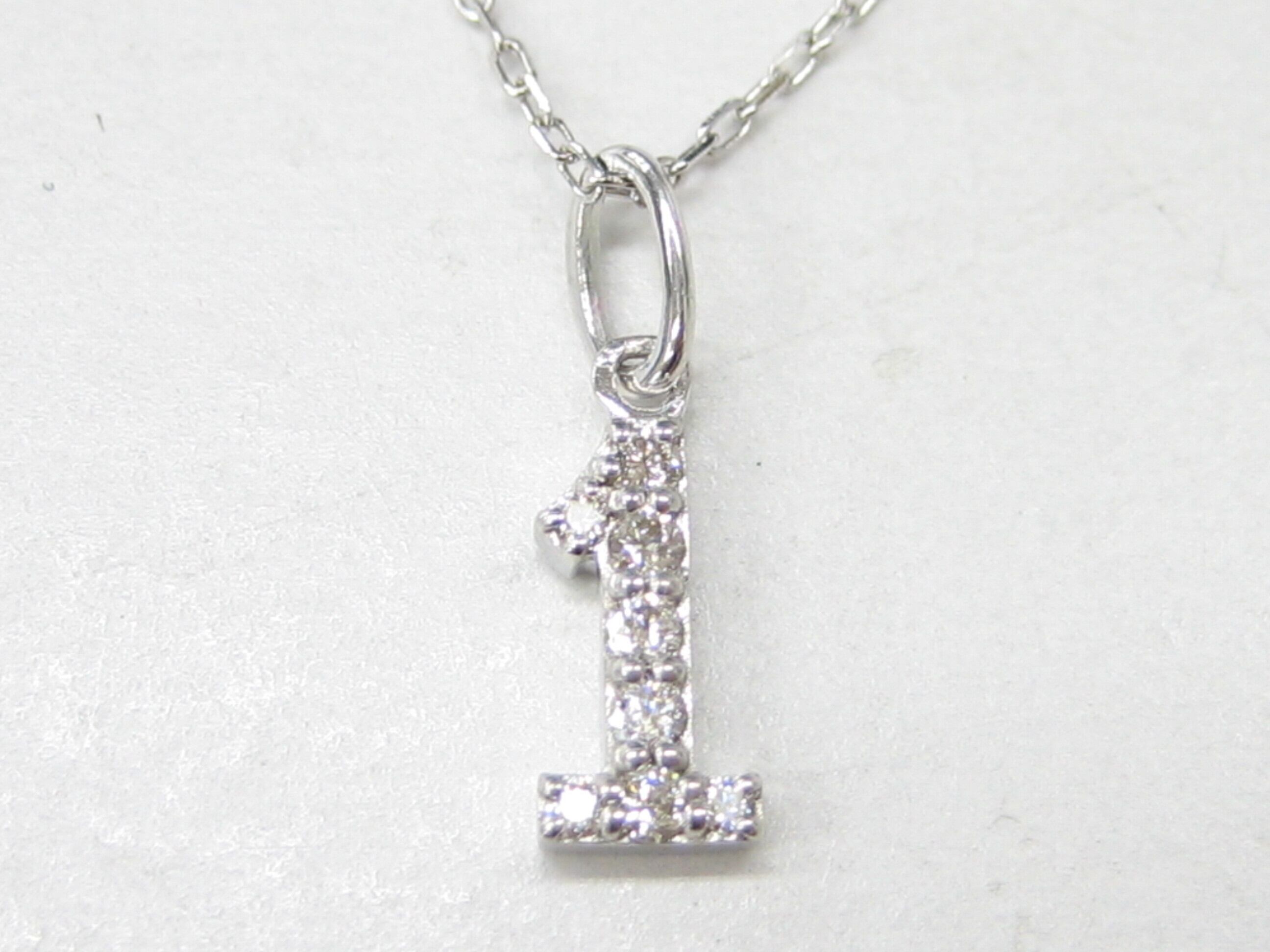 K18WG ダイヤモンドペンダントネックレス ナンバー① D 約 0.07ct  