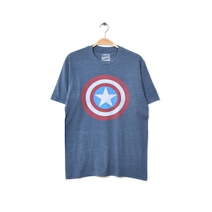 マーベル キャプテンアメリカ ロゴプリント Tシャツ メンズS マーベルコミックス MARVEL アメコミ 古着 @BB0367