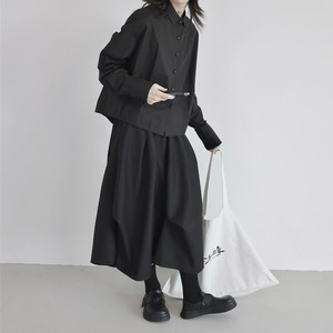 ドレープミモレ丈スカート　D0136