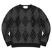 WHIMSY / BIG ARGYLE SWEATER BLACK