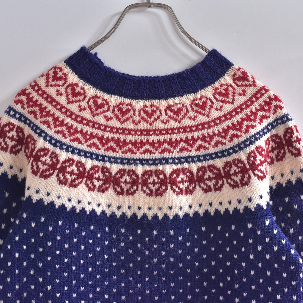 Vintage Phillis Hannet ヴィンテージ ハンドメイド ロピセーター 求心ニット ノルディック 北欧 ビンテージ プルオーバー レディースSサイズ相当