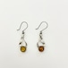 Vintage Amber 925 Silver Modernist Pirced Earrings