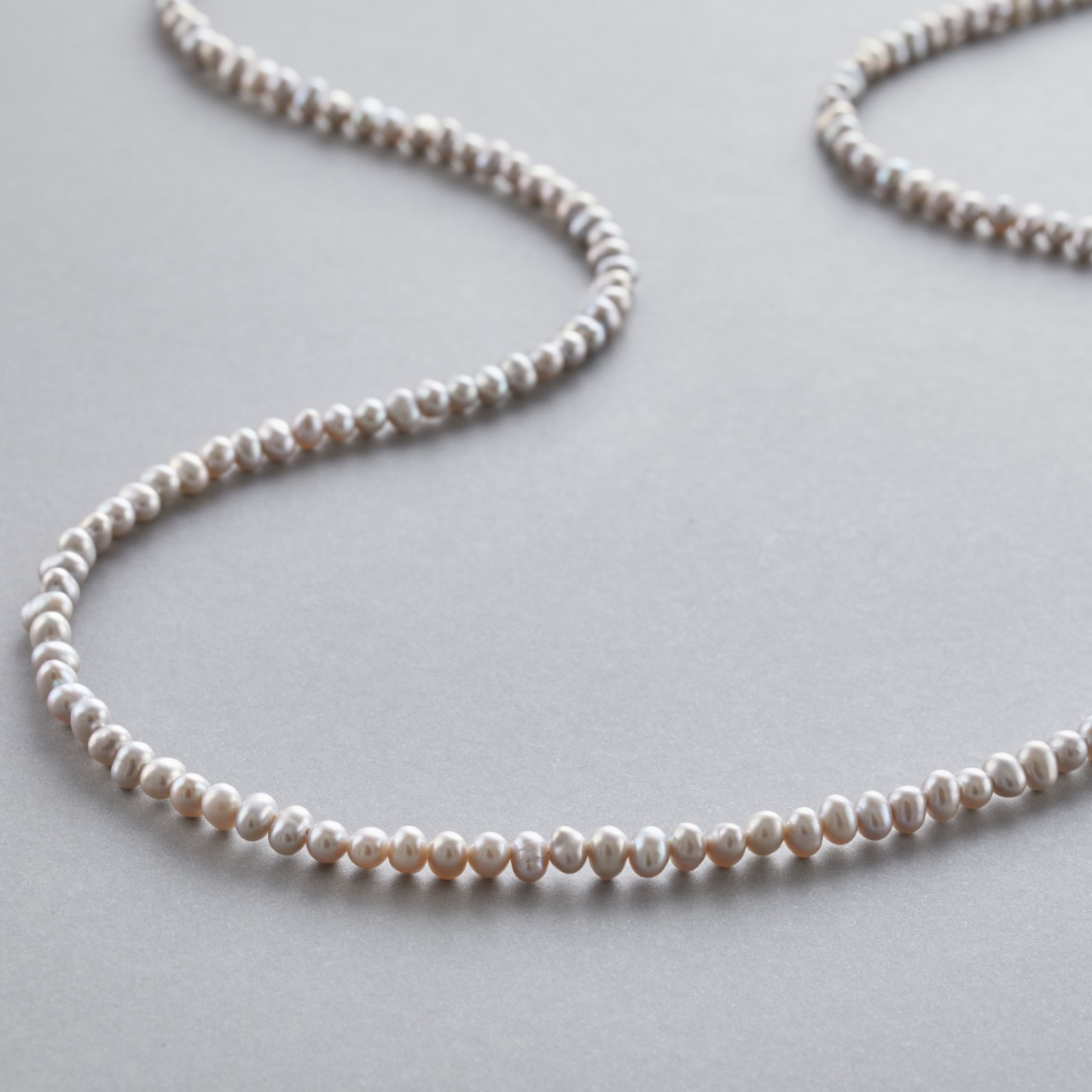 グレー 淡水パール ネックレス 80㎝ ne1207