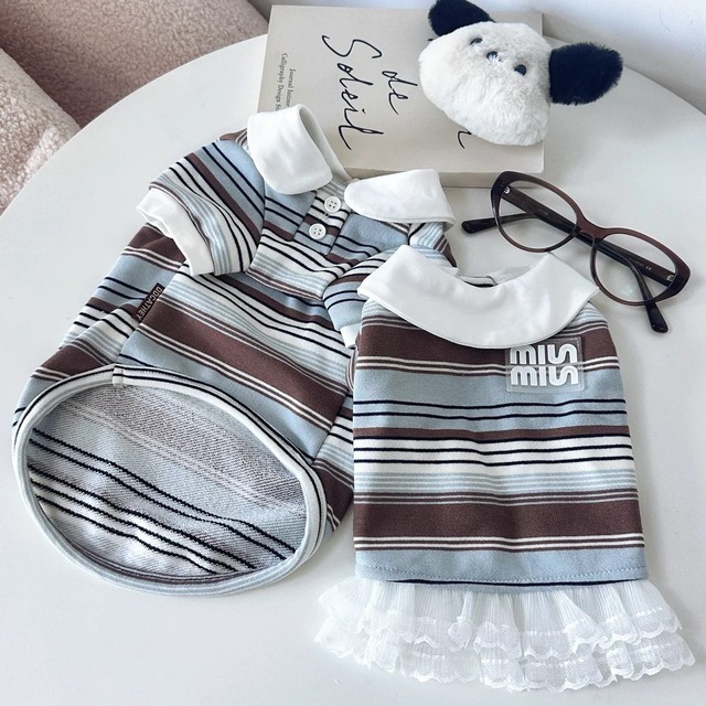 pair border polo shirt/one-piece