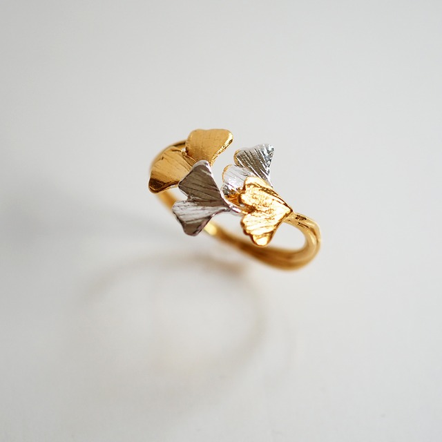 銀杏のリング(silver×gold)