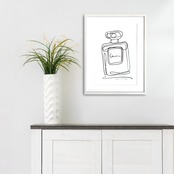 EAU DE PARFUM N°5｜香りの余韻を描いたミニマルパフュームアート｜空間を上品に整える線画ポスター｜A4ポスター