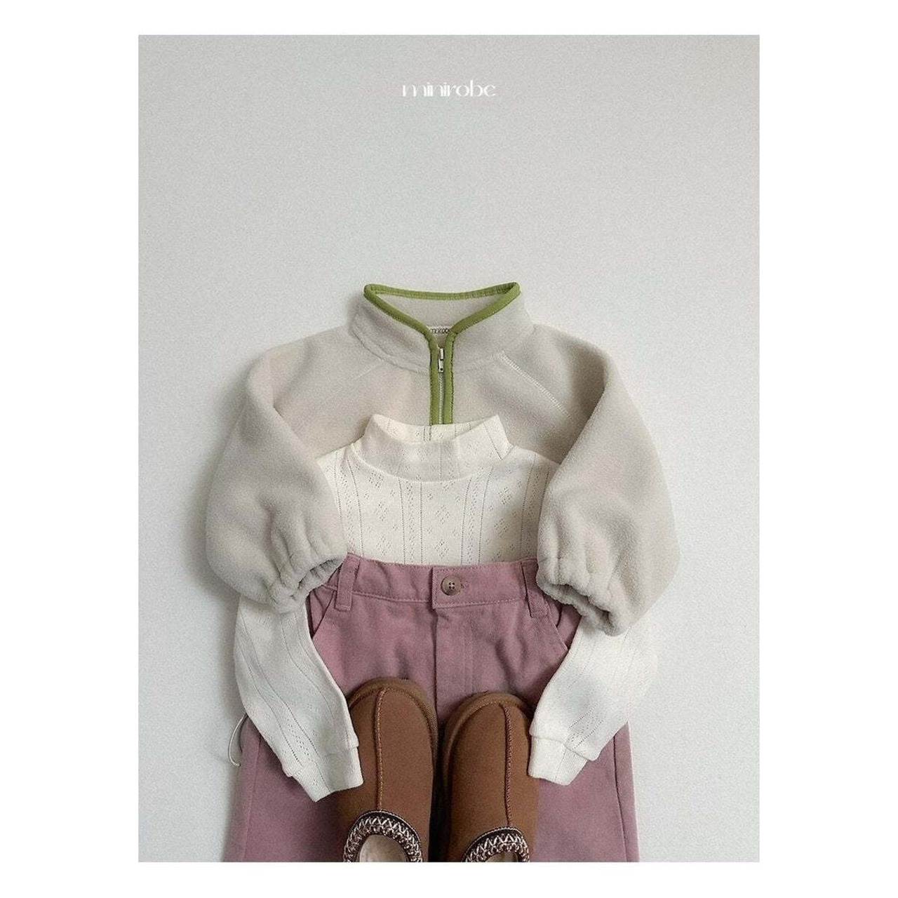 【取寄】minirobe ボタンピーチパンツ|冬服|韓国子供服