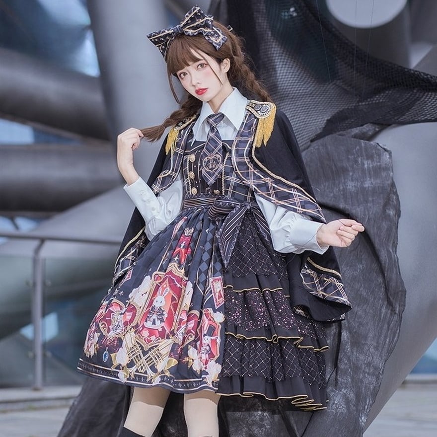 ゴスロリ通販 With U 甘ロリ ジャンパースカート うさちゃん バンド