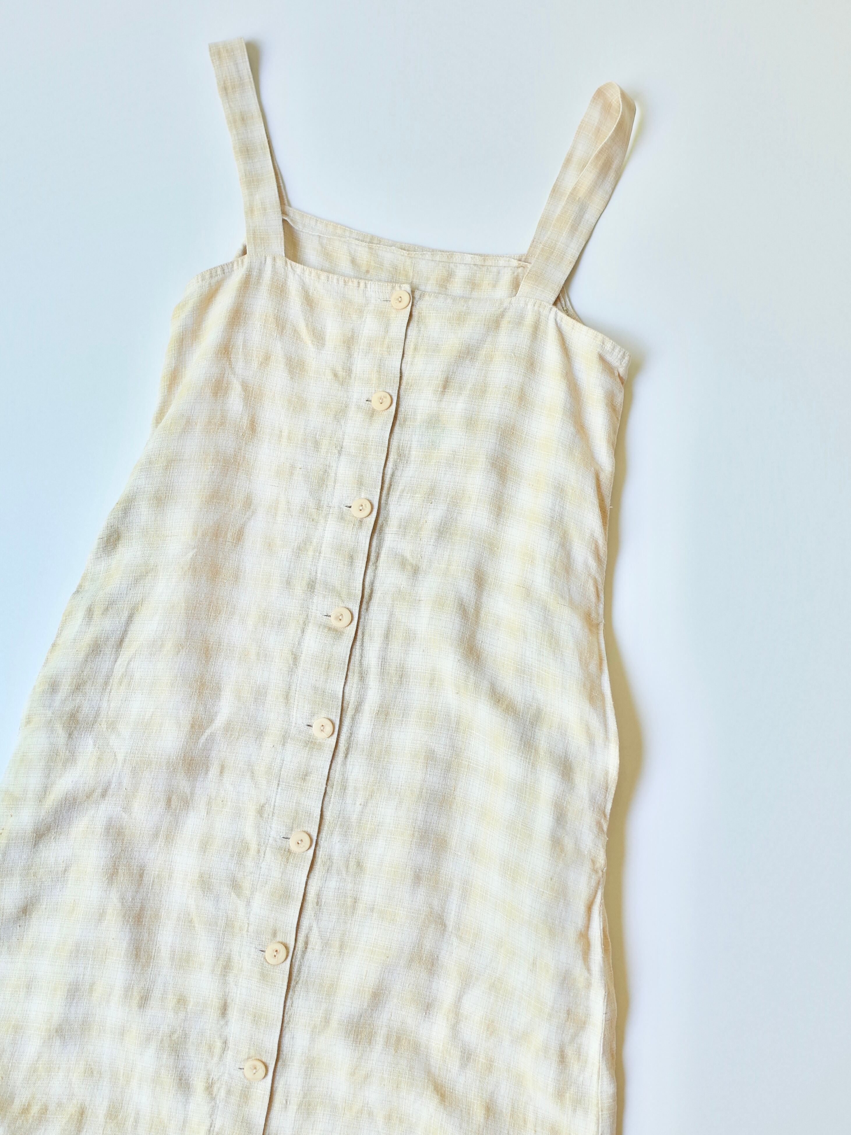 Linen checke long dress