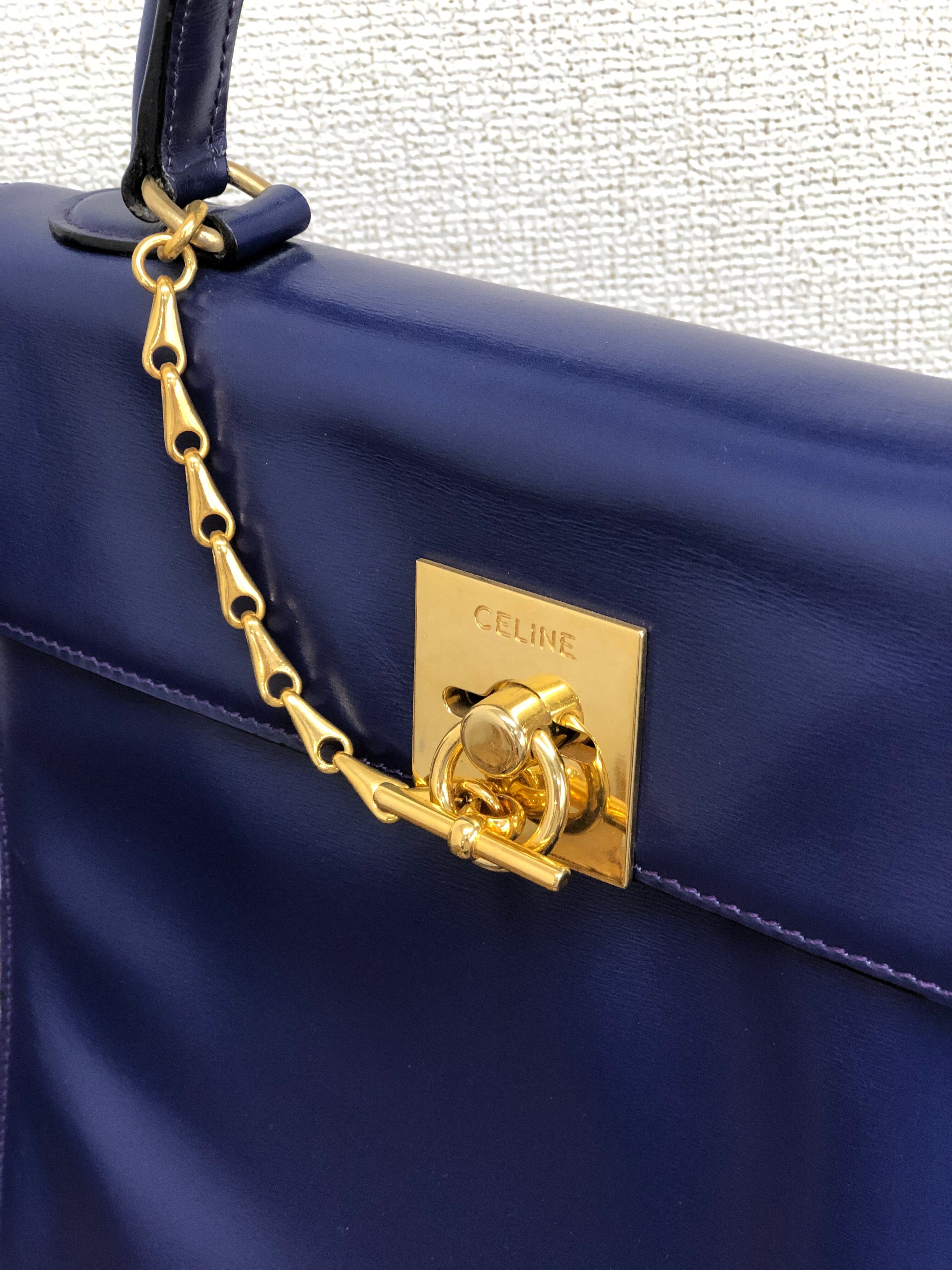 CELINE セリーヌ マンテル チェーン ガンチーニ ケリー型 レザー