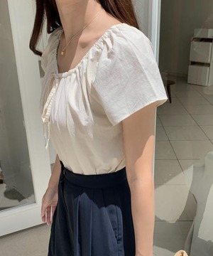 《即納商品》canal blouse (cream / pink / navy)