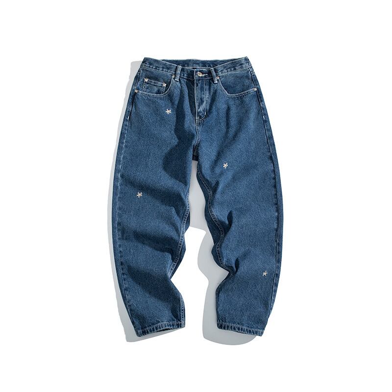 Yidaoヴィンテージ秋ルーズカジュアルパンツeseboysオールマッチ無地ストレートマルチポケットデニムクロップドパンツ-Alibaba オータム 秋物 ソリッドカラー ビンテージ ポケット多め hip6-161168562823895