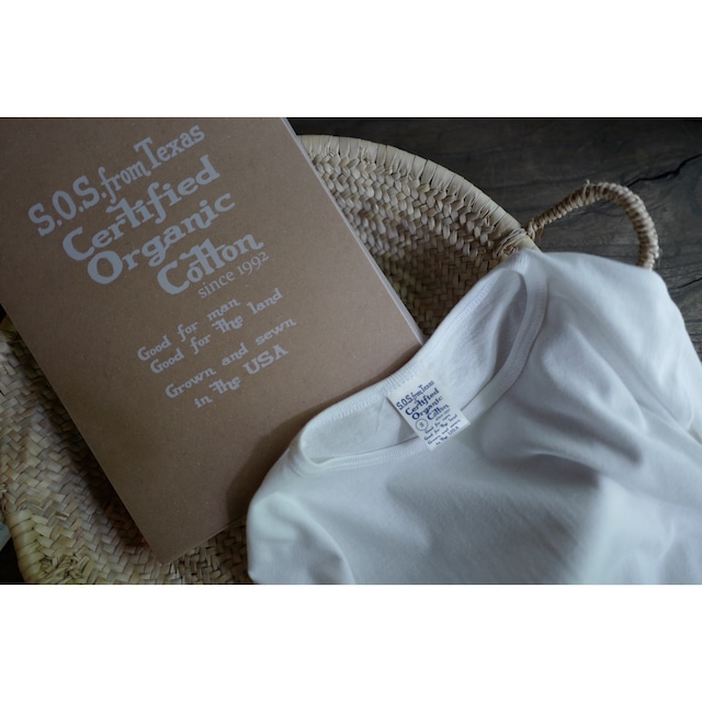 【Unisex】S.O.S. from Texas ｜ THERMAL Long Sleeve Crew Tee （Natural）