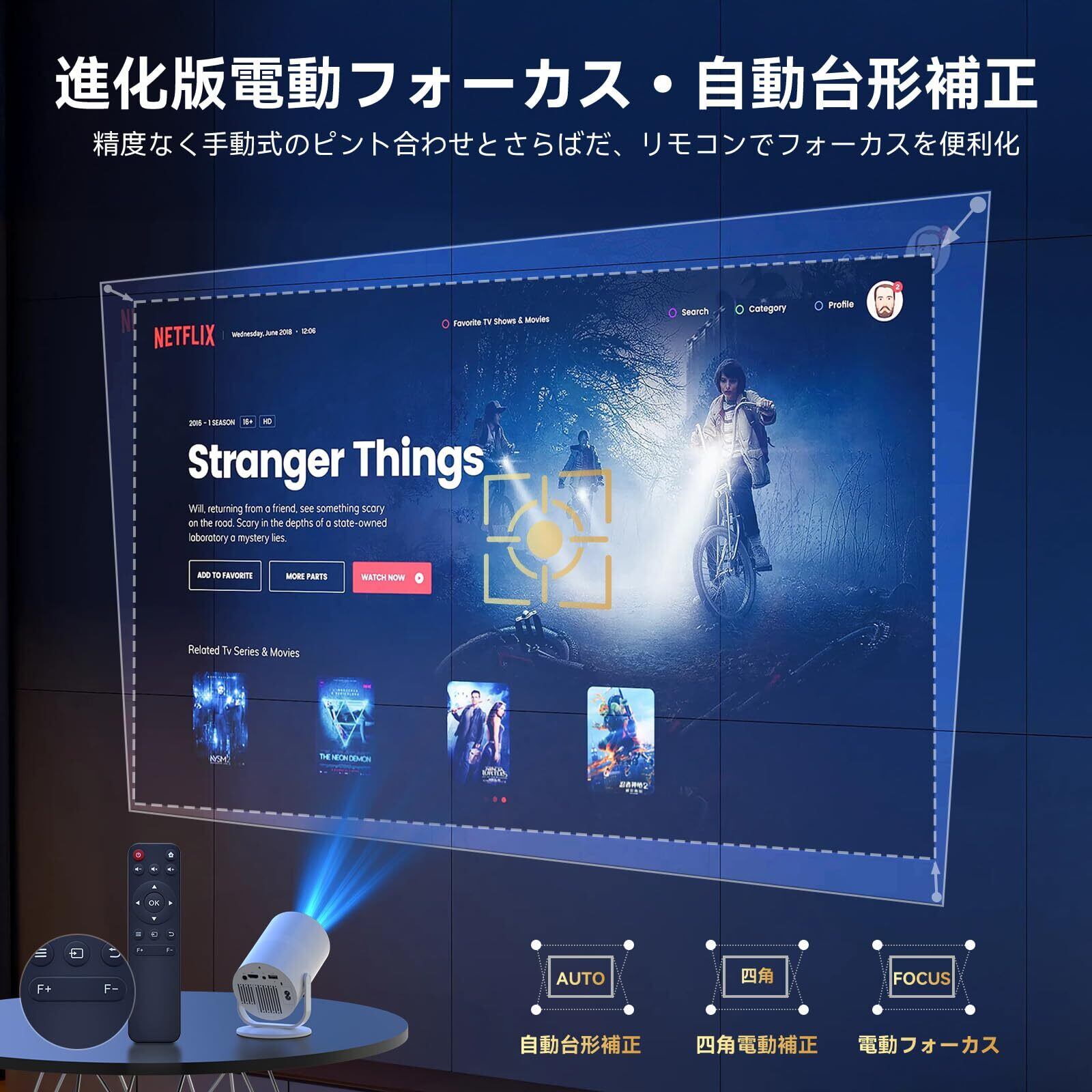 Tecaki 2025年 超小型 プロジエクター 家庭用【Android TV内蔵・自動