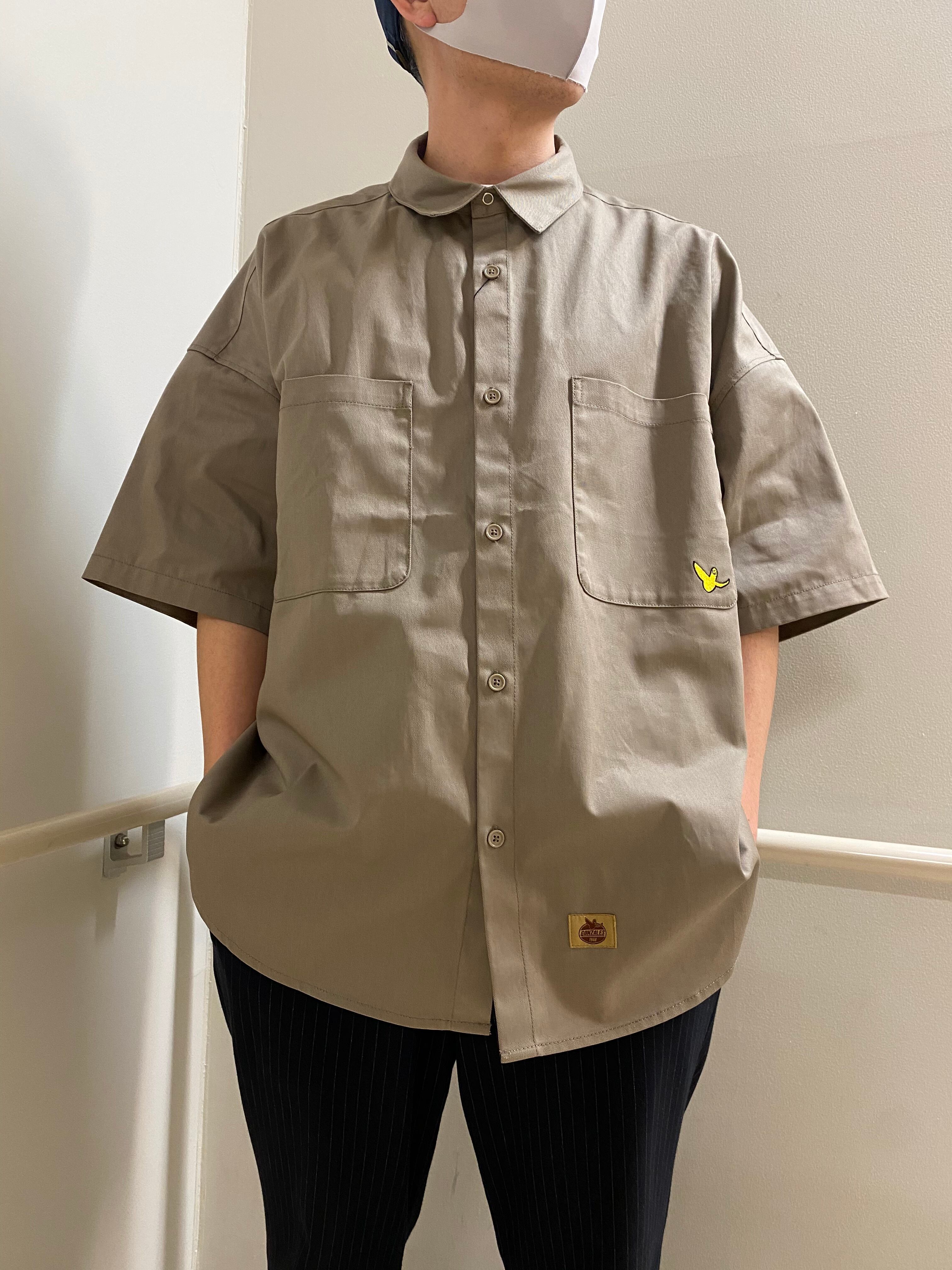 MARK GONZALES (マークゴンザレス) PHOTO Pt. WORK SHIRT / フォトプリント ワーク シャツ 2G8-11970 ベージュ