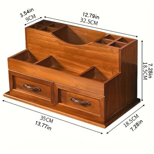 メイクアップ収納棚 木製 引き出し付き ブラシ入れ 大容量 メイク収納 小物収納 デスク収納 おしゃれ 北欧