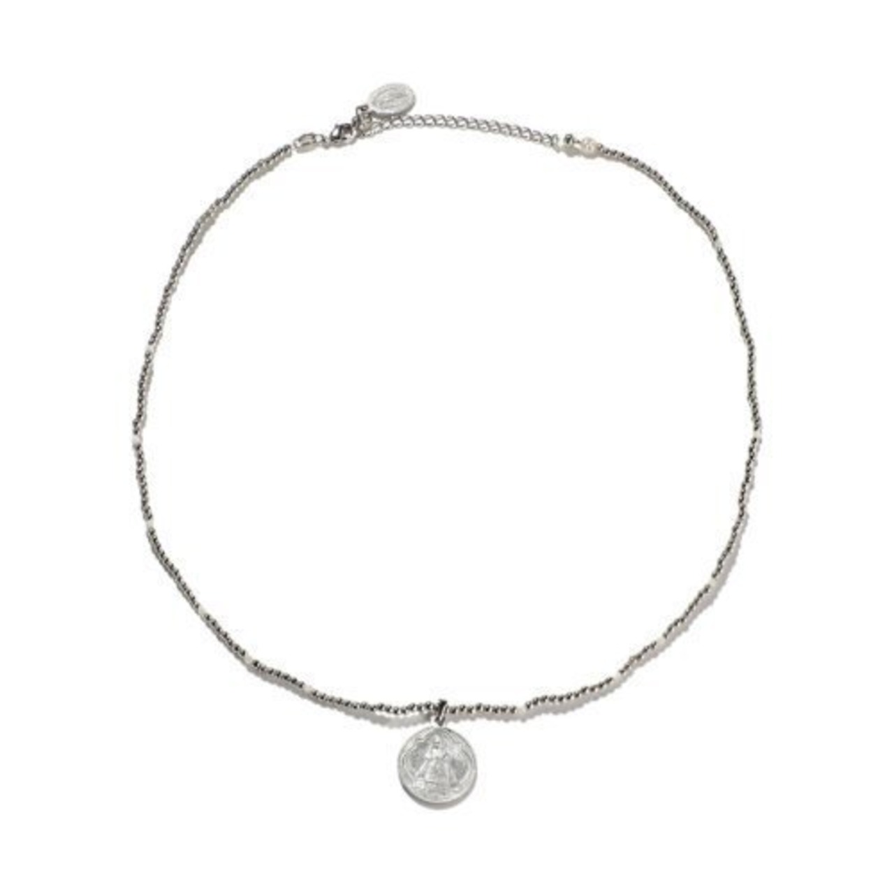 【LOVEBUZZ】ペンダント：シルバーメダイユとユニコーンの立髪色のネックレス