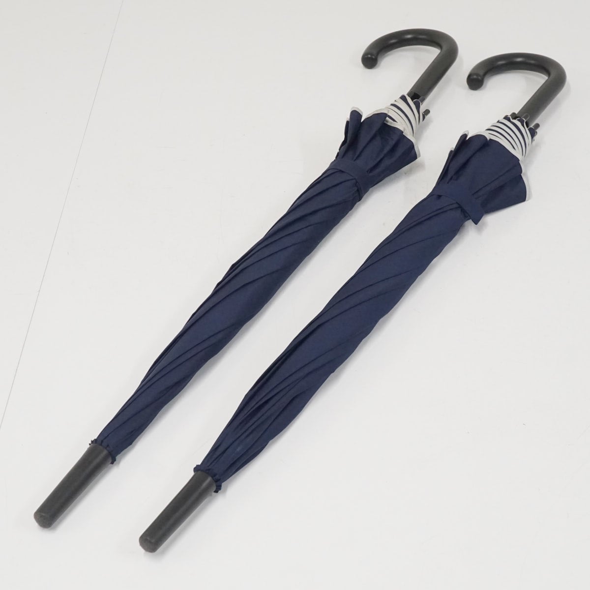 完全遮光折日傘 芦屋ロサブラン USED品 2段折ミドル コンビ ネイビー