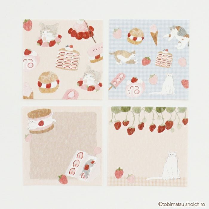 トビマツショウイチロウ おりがみメモ いちごスイーツ | てんくーどう