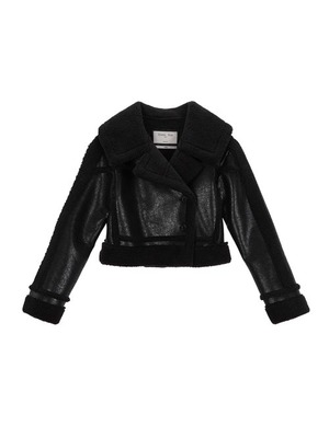 [MATIN KIM] SOFT CROP MUSTANG JUMPER IN BLACK