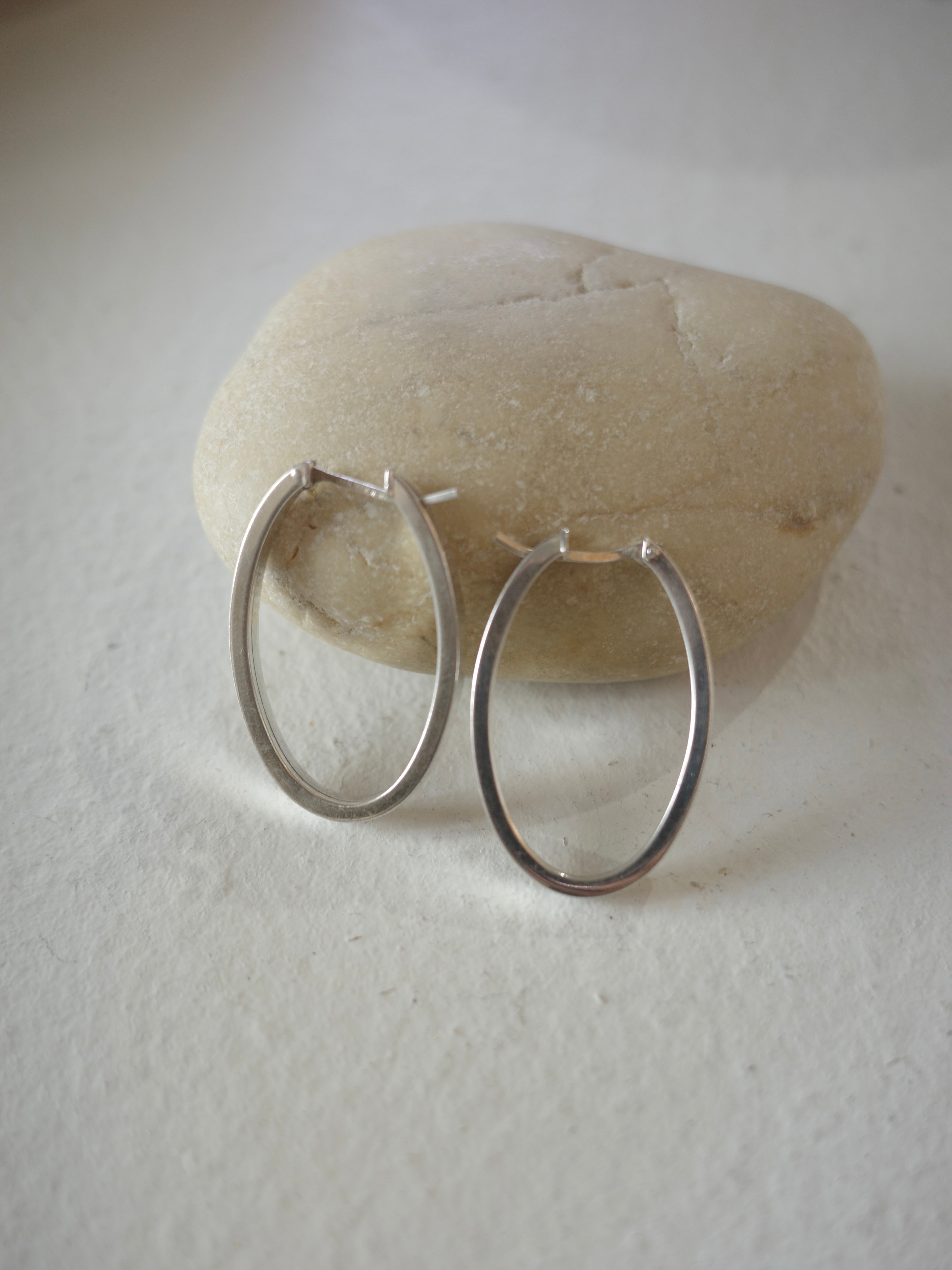 <vintage silver925>oval hoop pierce