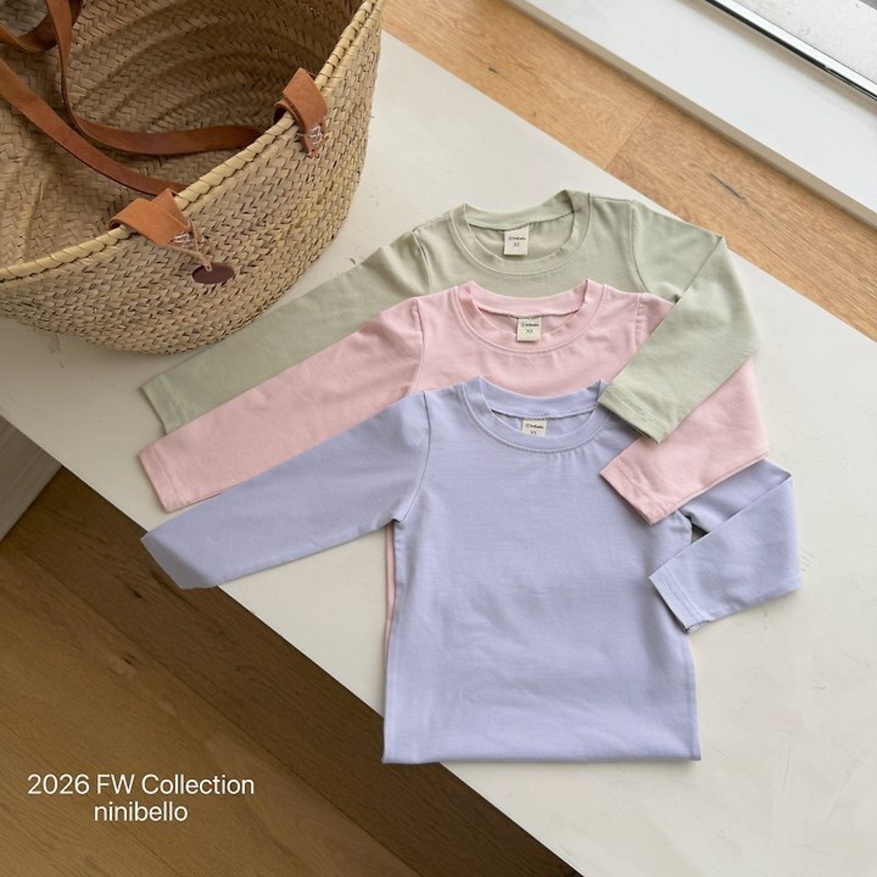 韓国子供服 / ninibello / Layered T-shirt Set / 長袖Ｔシャツ *XS~XXL*