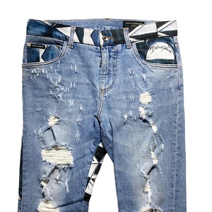 2021SS DOLCE&GABBANA patchwork denim pants “Ceramic Tile”