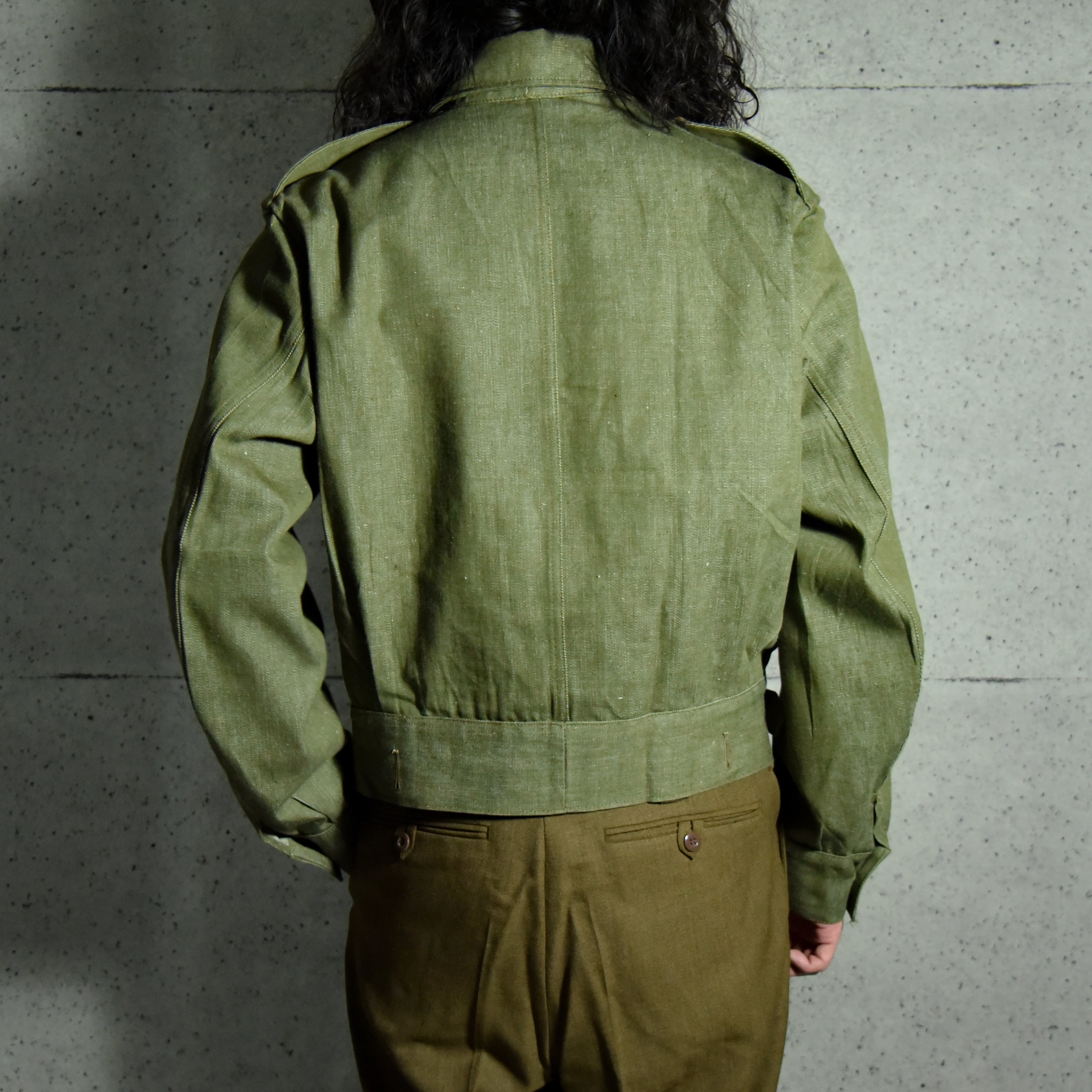 DEAD STOCK】50s British Army Green Denim Battle Dress Jacket