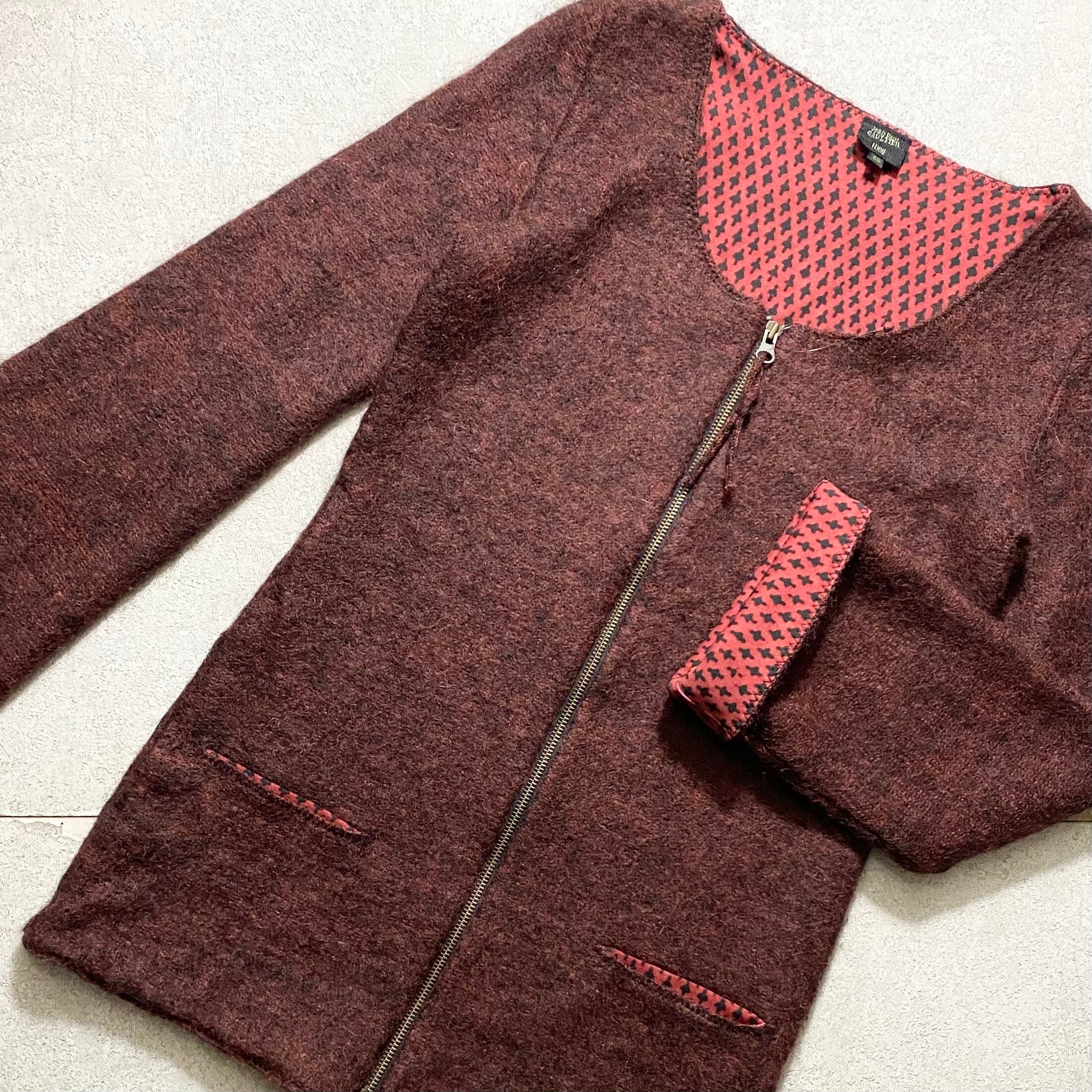 JEAN PAUL GAULTIER FEMME zip-up mohair knit jacket | NOIR ONLINE