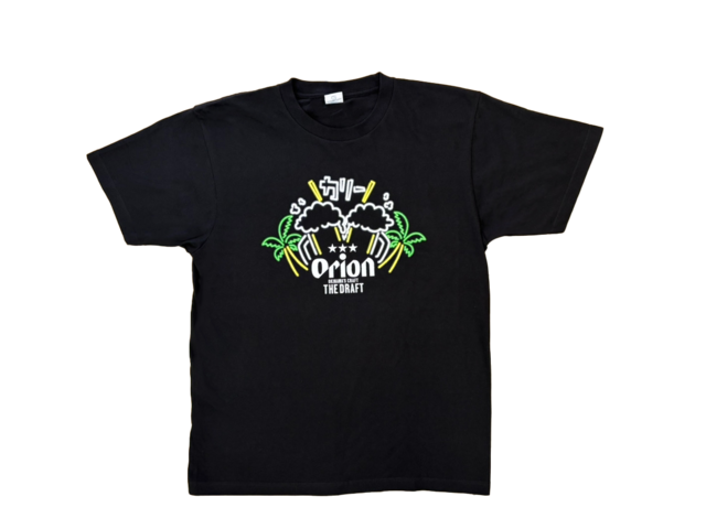 【正規品】沖縄 オリオンビール Tシャツ ネオン 半袖 （カリー柄）S～XL　ユニセックス  綿100% オリジナル商品  ※ご注文日から1～3営業日で発送いたします