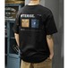 グラフィックパッチミリタリーミックスルーズシルエットTシャツ 2col   A00242