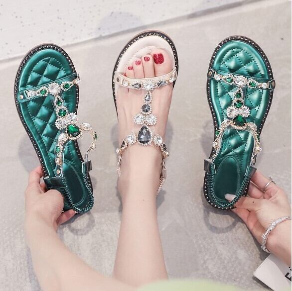 サンダル レディース ミュール レディースサンダル ローヒール ストラップ ビジュー かわいい 大人可愛い きれいめ 上品 おしゃれ お洒落 レトロ エレガント キュート 女っぽ セクシー 送料無料 存在感 アジアン エスニック 夏 10代 20代 30代 40代 学生 デート お出かけ 女子会 リゾート 旅行 海 プール 普段使い 高見え 格上げ プチプラ トレンド 流行 インスタ映え 22.5cm 23.0cm 23.5cm 24.0cm 24.5cm 25.0cm ベージュ 緑 グリーン