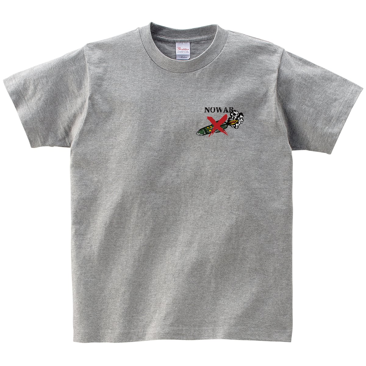 NOWAR 核ミサイル廃止Tシャツ ms95 戦争反対 戦争撲滅 世界平和 メッセージ 選べるサイズデザイン