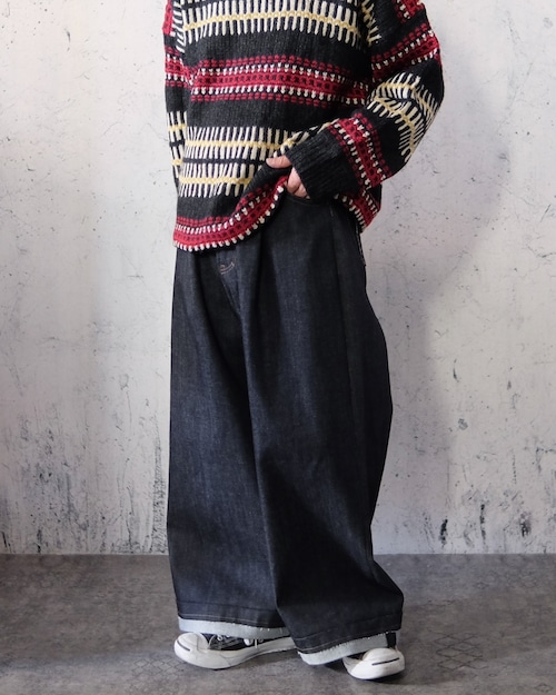 denim buggy wide pants [Size:S]