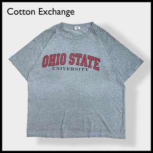 【Cotton Exchange】90s USA製 カレッジロゴ プリント Tシャツ オハイオ州立大学 OHIO STATE UNIVERSITY 半袖 X-LARGE ビッグシルエット us古着